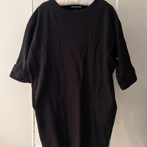 Valerie Dumaine Dark Grey Sweatshirt Dress (w pockets!) Size Small